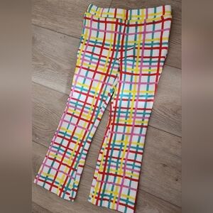 Epic Threads White Flare Pants with Red, Pink, Yellow and Teal Stripes 4t New
